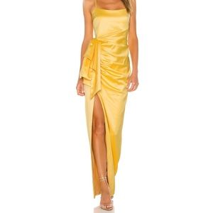 Revolve Likely Eloise gown in snapdragon (yellow)